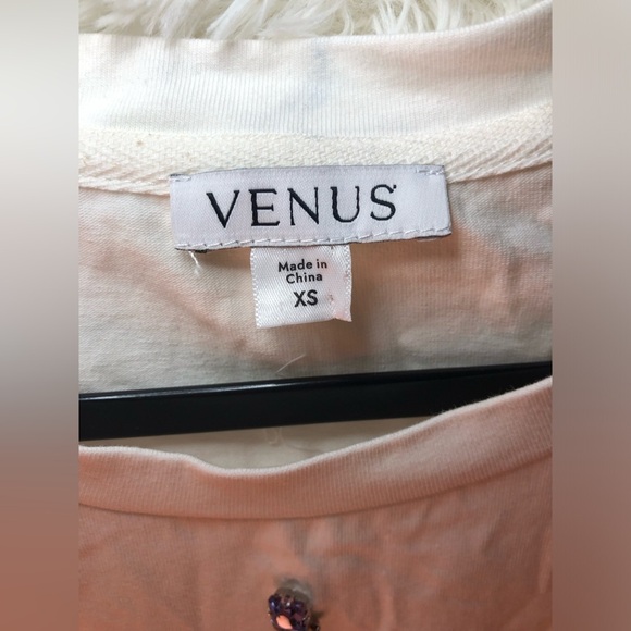 VENUS White Embellished Crop Top Tee XS - Picture 5 of 9
